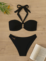 "2026 Sexy Bandeau Push-Up Bikini Set - Brazilian Thong Swimwear for Women"