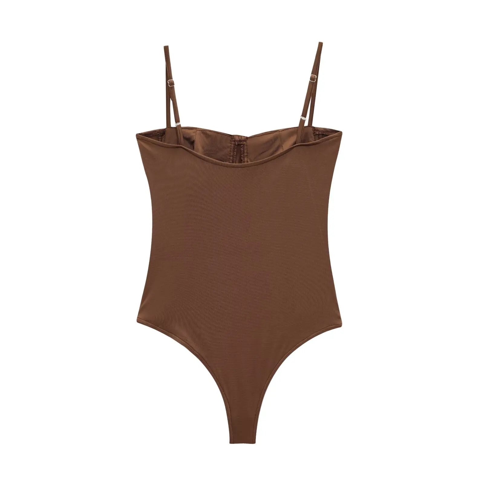 Zevity 2025 Women Sexy Spaghetti Strap Inner Style Beach Wear Bodysuits Ladies Soft Slim Swimsuit Playsuits Mujer Rompers LS9043