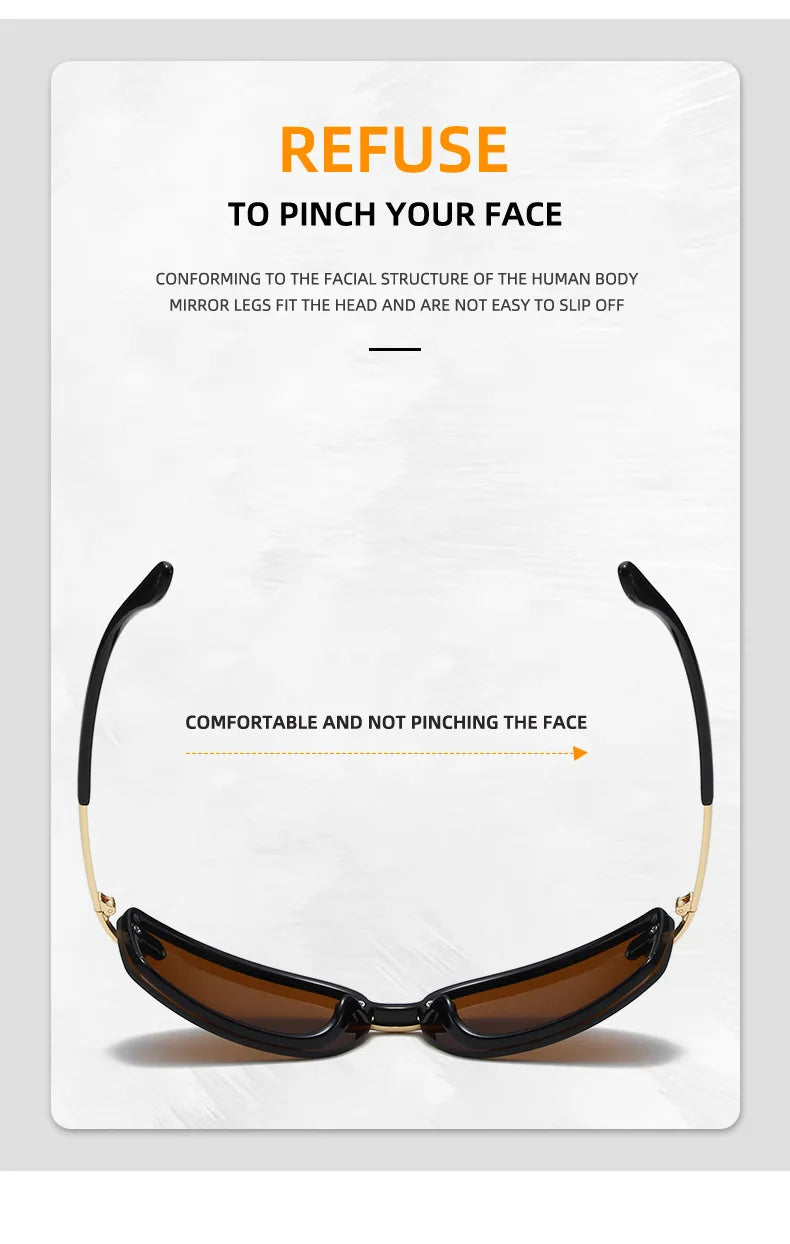 Rimless Y2K Style Sunglasses Rectangle Fashion Popular Women Men Shades Square Sun Glasses for Female Male Glasses Metal Frame