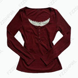 Goth Aesthetic Y2K Vintage Women's Long Sleeve Shirt Sexy Slim Fit Chic Button-Down Solid Color Crop Tops Grunge Punk Streetwear