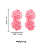 Chiffon flower multi-layer earrings, summer beach vacation style exaggerated earrings design, light luxury, niche