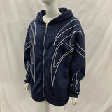 Women Graphic Zip Up Hoodie Oversized Hooded Sweatshirt Line Print Long Sleeve Casual Streetwear Autumn Jacket 2026 Hot New Plus