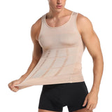 Men Slimming Body Shaper Abdomen Reducer Underwear Tank Top Sleevelss Wide Strap Shapewear Fitness Posture Correct Belly Abdominal Fat Reducer Vest Breathable Soft Waist Trainer S-3XL