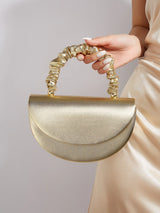 Beautiful and shiny pleated clutches and evening bags, bridal wedding clutches are suitable for attending banquets and parties.