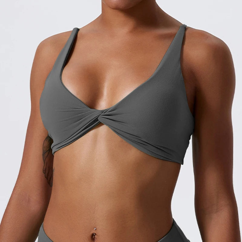 New Summer Women's Push-Up Sports Bra Breathable Soft Yoga Workout Top Backless Fitness Crop Gym Underwear Woman’s Crop Top
