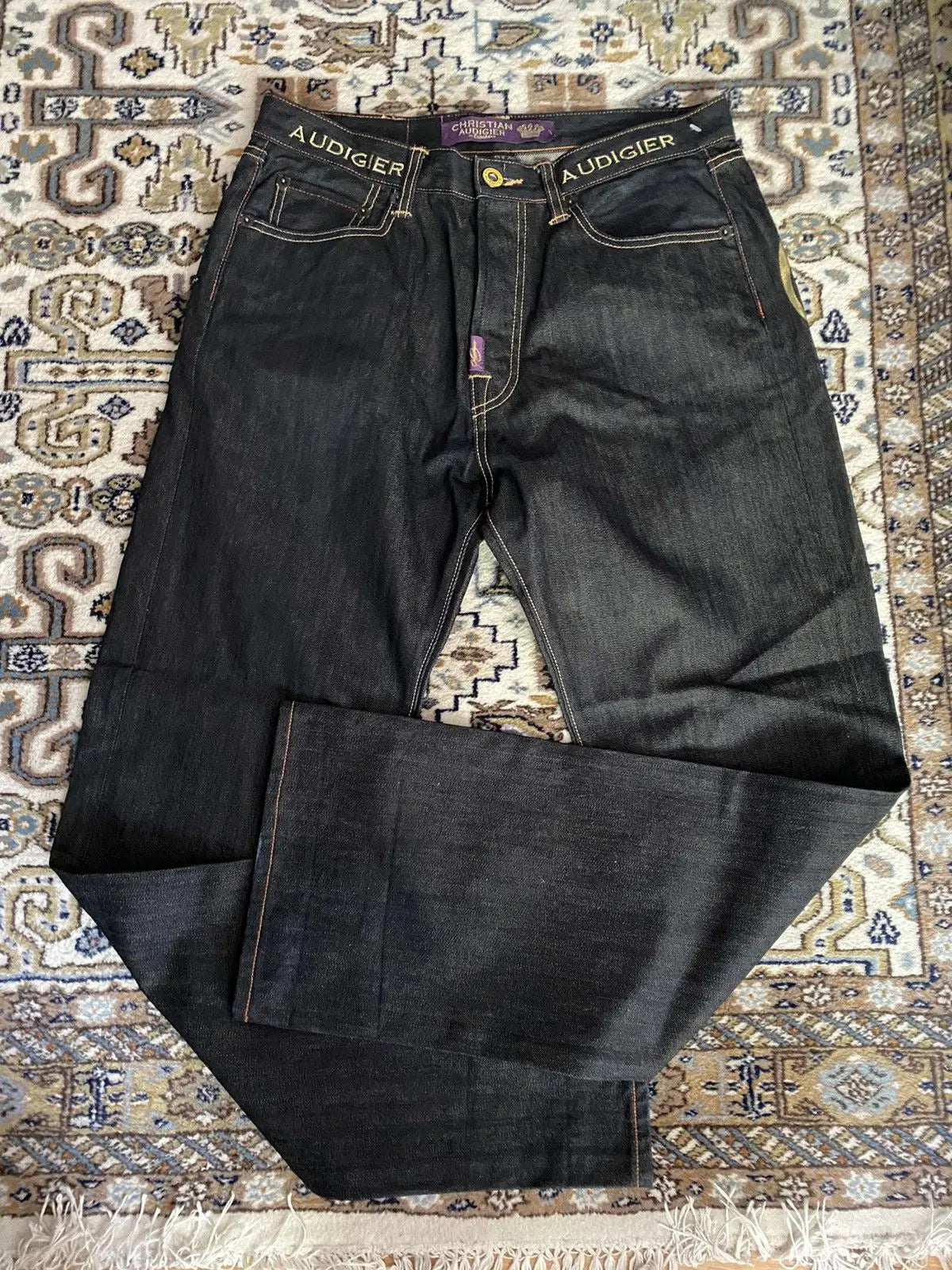 Baggy Wide Leg Y2K 2000s Loose Jeans Embroidered Buddha Casual Denim Pants Harajuku High Waist Straight Jeans Y2k Women Clothing