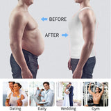 Men Slimming Body Shaper Abdomen Reducer Underwear Tank Top Sleevelss Wide Strap Shapewear Fitness Posture Correct Belly Abdominal Fat Reducer Vest Breathable Soft Waist Trainer S-3XL
