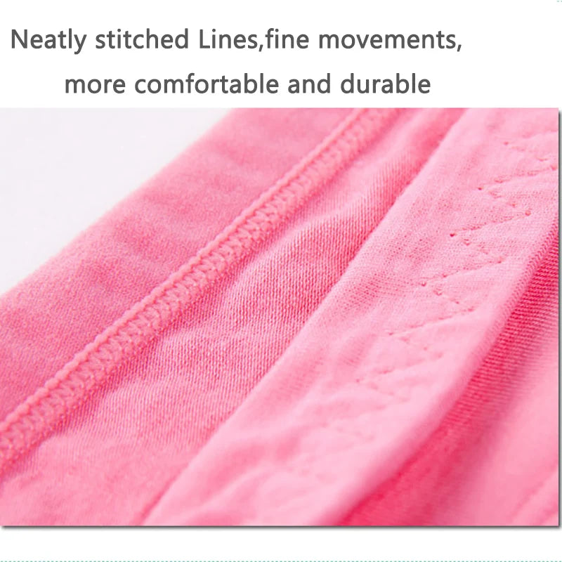 7Pcs Women's Underwear Girls Cotton Panties Sexy Briefs Breathable Soft Lingerie Female Cute Solid Color Underpants Plus Size