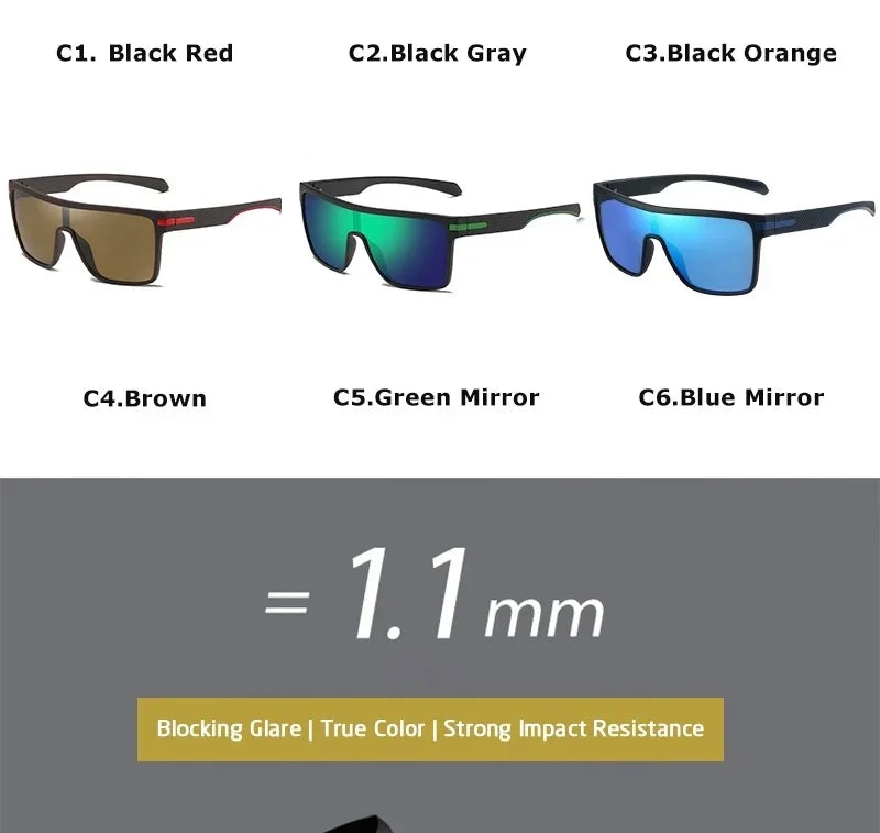Fashion Polarized Sunglasses For Men Square Oversized Anti Glare Driver Mirror Sun Glasses Women UV400 Goggles Male