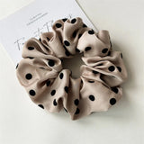 Korean Women Hair Simple Satin Scrunchies Wave Point Hair Band For Girls Ponytail Holder Rubber Bands Hair Ties Hair Accessories