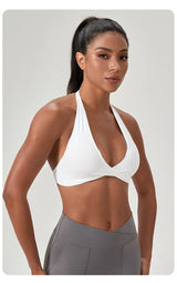 YOGA Naked Feeling Strappy Padded Sports Bras for Women - Fitness Workout Top Criss Cross Back Yoga sports Bras No steel ring