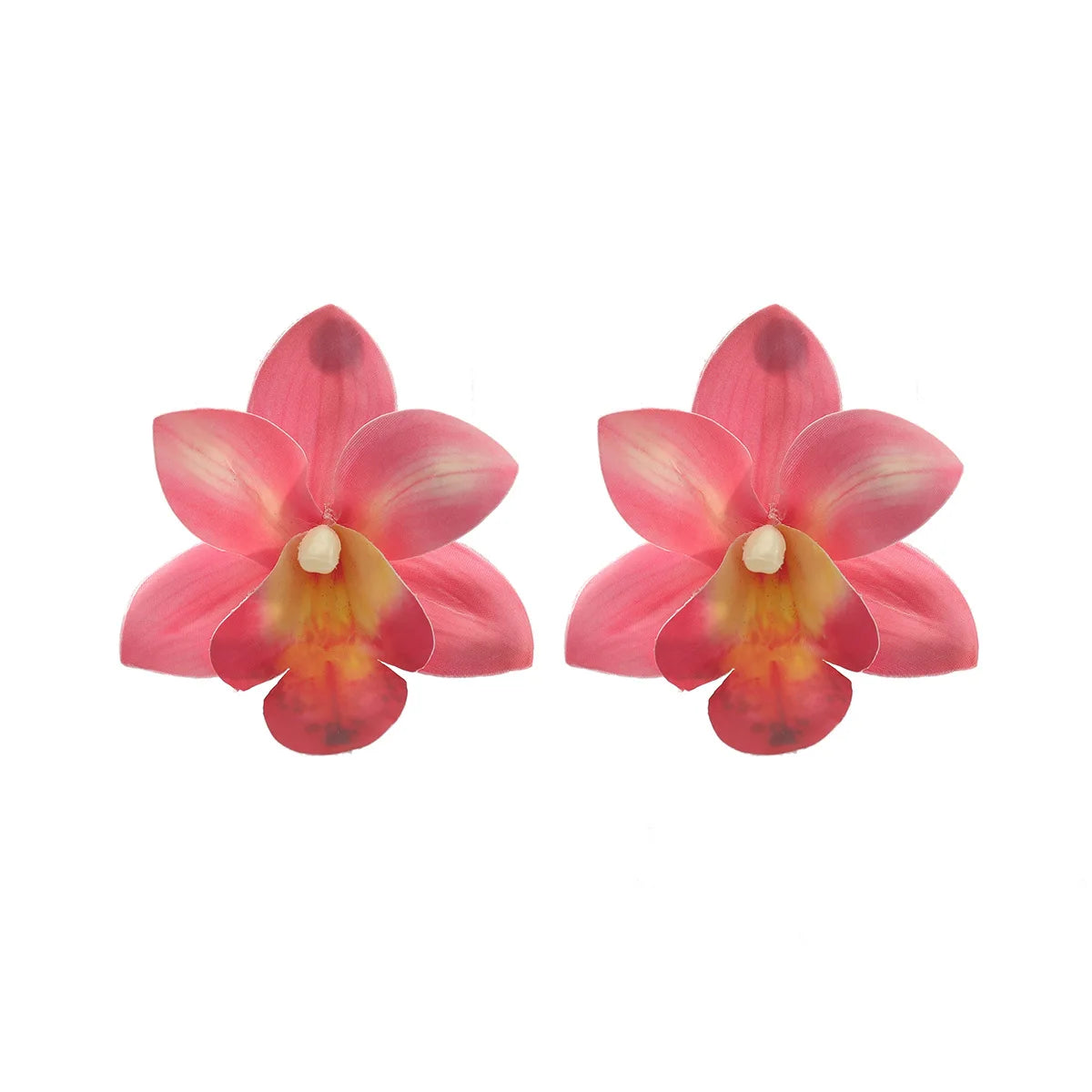 Chiffon flower multi-layer earrings, summer beach vacation style exaggerated earrings design, light luxury, niche