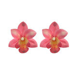 Chiffon flower multi-layer earrings, summer beach vacation style exaggerated earrings design, light luxury, niche
