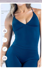 Women Seamless Cross Sports Vest Gym Yoga Tops with Padded  Sexy Backless Workout Fitness Camisole Running Sports Tops Summer