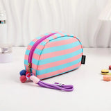 Women's Striped Beach Clutch Bag Versatile Small Woven Crochet Handbags Purses Knitting Dumpling Clutch Casual Bag