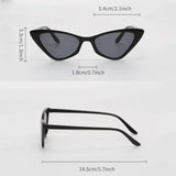 3 Pairs Per Set Small Cat Eye Sunglasses Women Cute Skinny Cat Eye Eyewear Retro Vintage Narrow Cateye Sunglasses Set
