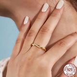 WOSTU Wedding Band Rings for Women 925 Sterling Silver AAA Zircon Stackable Engagement Crossed Rings Simple Jewelry Party Gift
