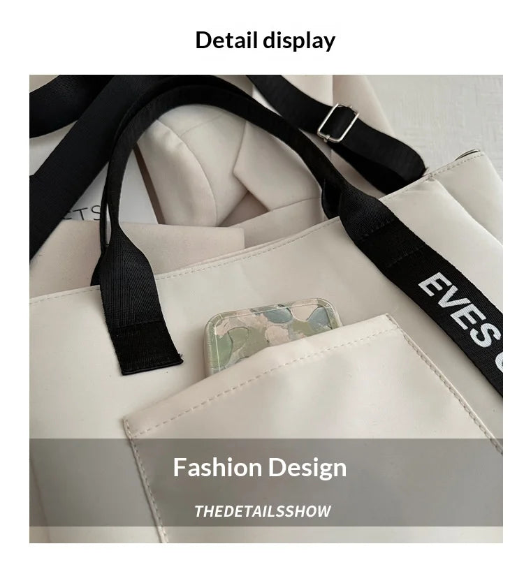 Trending Women Waterproof Nylon Tote Bag Large Capacity Lightweight Crossbody Bag for Student Work Travel Gym