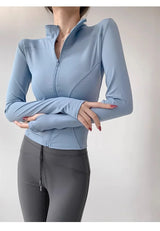 Sun Quick Drying Sports Coat Women's Tight Top Yoga Jacket Long Sleeve Zipper Jacket Running Fitness Women's Jacket S-3XL
