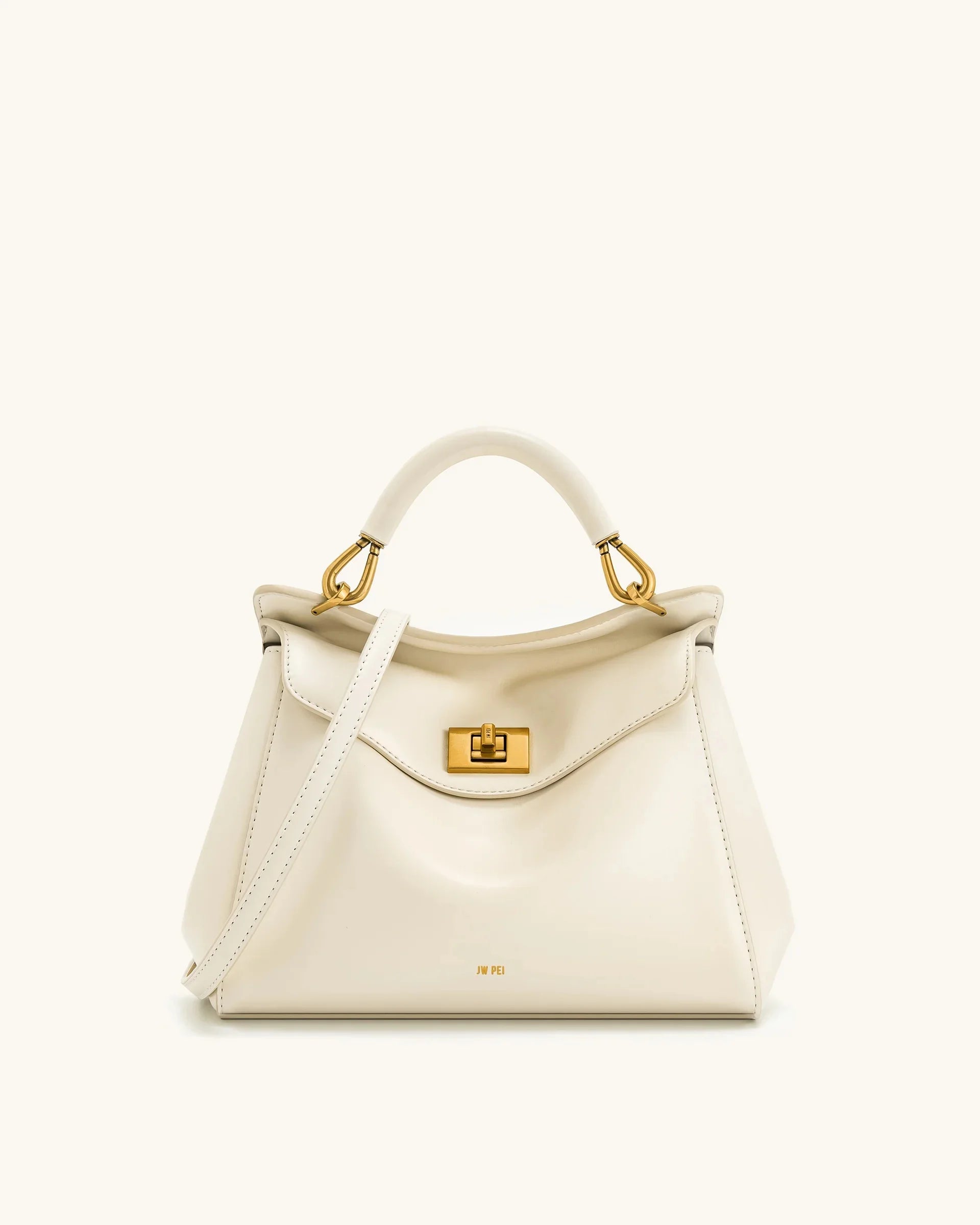 JW PEI Lucia Top-Handle Bag Luxury Designer Crossbody Shoulder Bag for Women Elegant Turn Lock Vegan Leather Messenger Purse