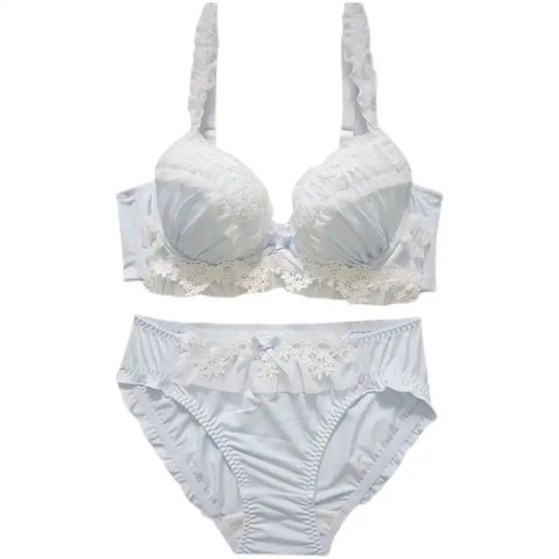 Teen Favorite! MOYISU Japanese Sweet Lolita Bra Set G Cup Heavy Steel Ring Support Heavy Lace Thin Cup Pure Sexy Large Bust CA