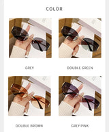 Rimless Oval Sunglasses Women UV400 Oversized Gradient Black Lenses Metal Frame Punk Decorative Glasses Men Goggles Female