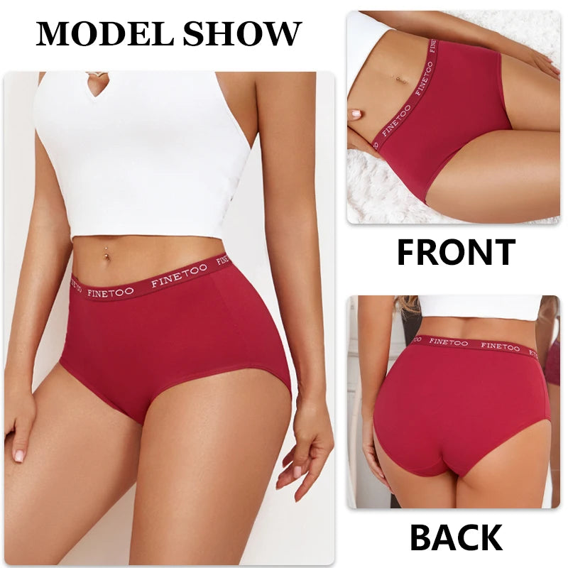 4Pcs S-XXL Cotton High Waist Underpants Women's Seamless High Elastic Belt Panties Comfortable Sports Briefs Breathable Lingerie