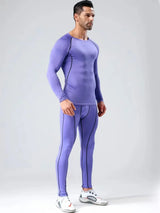 2pcs Men's Compression Sportswear Suit Elastic Training Yoga Sets Workout Jogging Fitness Clothing Tracksuit Pants Sporting