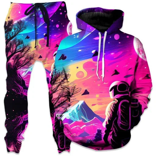 Colorful Abstract Mandala 3D Print Hoodies Pants Set Men's Sweatshirts Sweatpants Two Piece Suits Outdoor Tracksuit Man Clothing