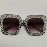 Diamond Oversized Sunglasses Big Square Frame Sunglasses UV400 Crystal Eyewear Retro Rhinestone Frames Eyeglasses