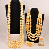 32inches 2Layers orange artifinal nigerian coral bead jewelry set wedding