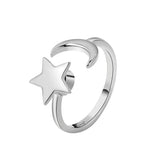 Anti Stress Anxiety Fidget Rings for Women Satinless Steel Spinner Sunflower Sun Star Ring Trendy Jewelry Gift Dropshipping