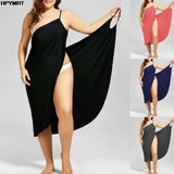 2022 5XL Summer Ladies Halter Dress Solid Color Sexy Suspenders Cross Sleeveless Ladies Clothes Beach Skirt Female Clothing Tops