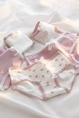 5Pcs Cute Love Cotton Panties For Women Underwear Print Panty Girls Briefs Breathable Soft Underpants Female Sexy Lingerie