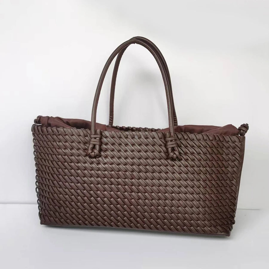 new niche commuting woven hand-held shoulder bag, fashionable and versatile, super large capacity tote bag