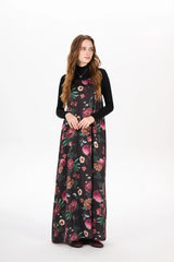 AS AW25 elegance slip satin dress + knitting cross top +mockneck woman clothing set adjustable maxi floor length