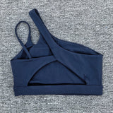 Women Shockproof Sport Bra Women's Beautiful Back Gym Sports Underwear Women Oblique Shoulder Straps Running Fitness Yoga Bra ﻿