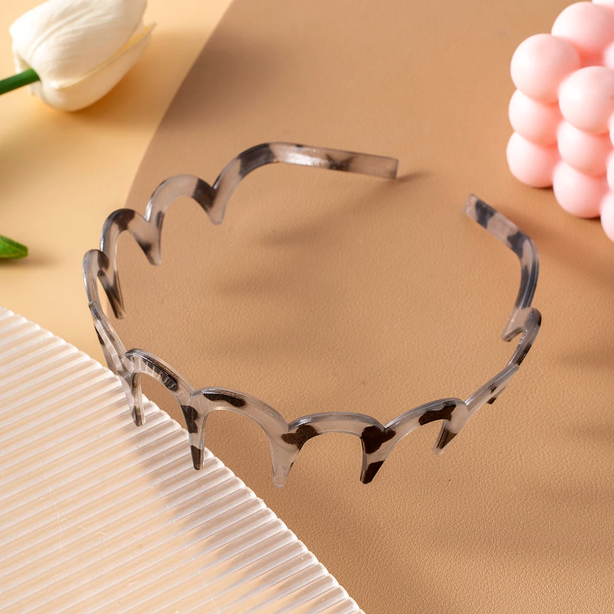 Korean Women Hair Comb Non-Slip Headband Plastic U Shape Hair Hoops Fixed Teeth Fluffy Top Hair Bands Headwear Hair Accessories