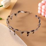 Korean Women Hair Comb Non-Slip Headband Plastic U Shape Hair Hoops Fixed Teeth Fluffy Top Hair Bands Headwear Hair Accessories