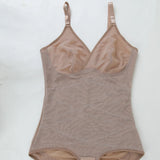 Women Cross Tummy Control Shapewear Sexy Mesh Slimming Waist Briefs Bodysuit Thin Breast Cup Body Shaper Butt Lifter Smooth Body