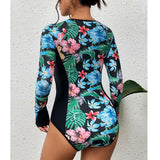 2026 Surfing Sport Swimsuit Long Sleeves Women One Piece Swimsuit  Swimwear Solid Monokini Bathing Suit Tropical Bodysuit Female