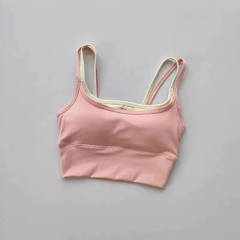 Sports Underwear Bras Top Women's Shockproof Gathering Fitness and Breasts Wearing Yoga Quick-drying Suspender Vests in Summer