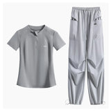 DRUR Summer Hiking Tracksuit Women Breathable Quick Dry Running Set  2 Piece Gym Outfit Slim Fit Sports Top Cargo Pants Suit New