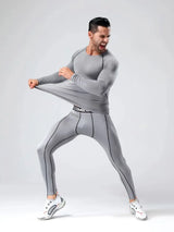 2pcs Men's Compression Sportswear Suit Elastic Training Yoga Sets Workout Jogging Fitness Clothing Tracksuit Pants Sporting