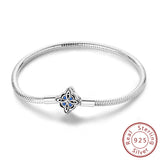 Bracelet Original 925 Sterling Silver Charm Bracelet 17-20CM Love Heart Pave Zirconia Bracelet for Women DIY Charm Jewelry Gifts