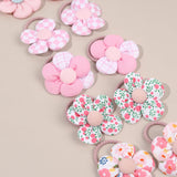 10Pcs/Set New Baby Girl Cute Colorful Flower Hair Bands Ponytail Holder Chilren Soft Scrunchies Rubber Kids Hair Accessories