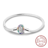Bracelet Original 925 Sterling Silver Charm Bracelet 17-20CM Love Heart Pave Zirconia Bracelet for Women DIY Charm Jewelry Gifts