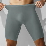 1pc Men Ice Silk Boxers Shorts Sports Long Leg Shorts Underwear Thin Seamless Anti-wear Panties Breathable Comfortable Underpant