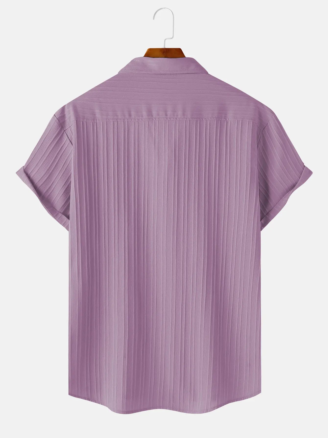 Men's  Comfortable Shirt Summer Beach Men's Shirt   Men's Short Sleeve Shirts  Solid Color Casual Short Sleeve Shirt