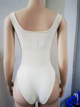 GUUDIA Ribbed Tummy Jumpsuit Daily Shaper Bodysuits Light Control Compress Tummy Control Open Crotch Shapewear Suits Open Crotch